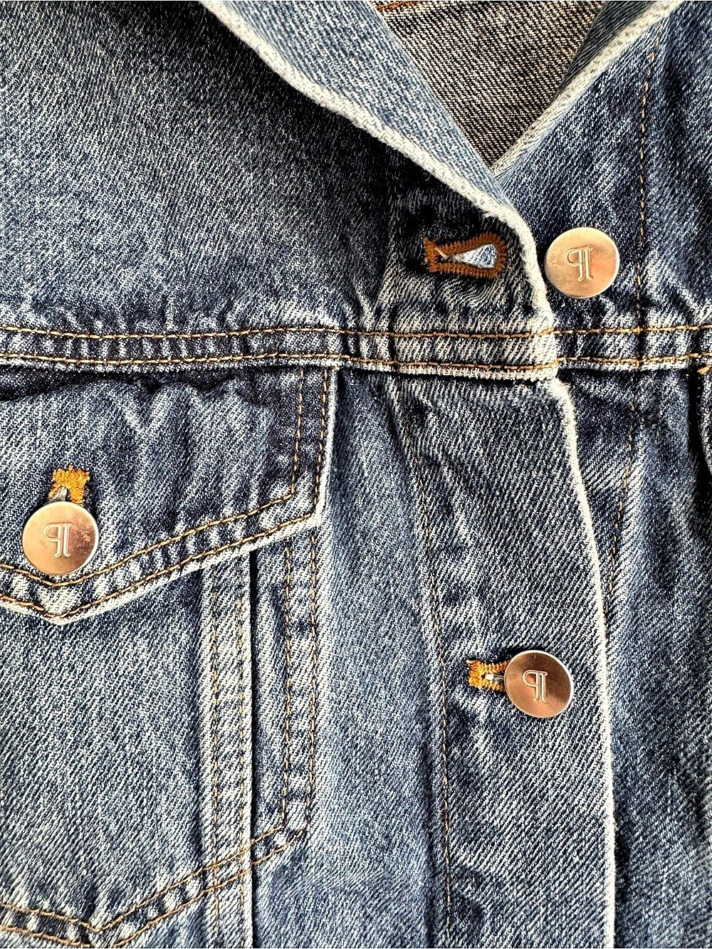 PILCRO The Weston Faux Leather-Collar Denim Boyfriend Jacket Sz: Small - Picture 6 of 13